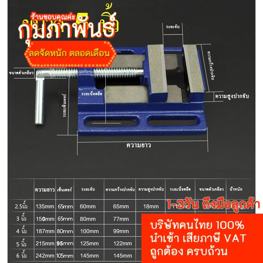 ปากกาจับชิ้นงาน ทำจากเหล็ก 100% ขนาด 5 นิ้ว ปากกาจับงาน