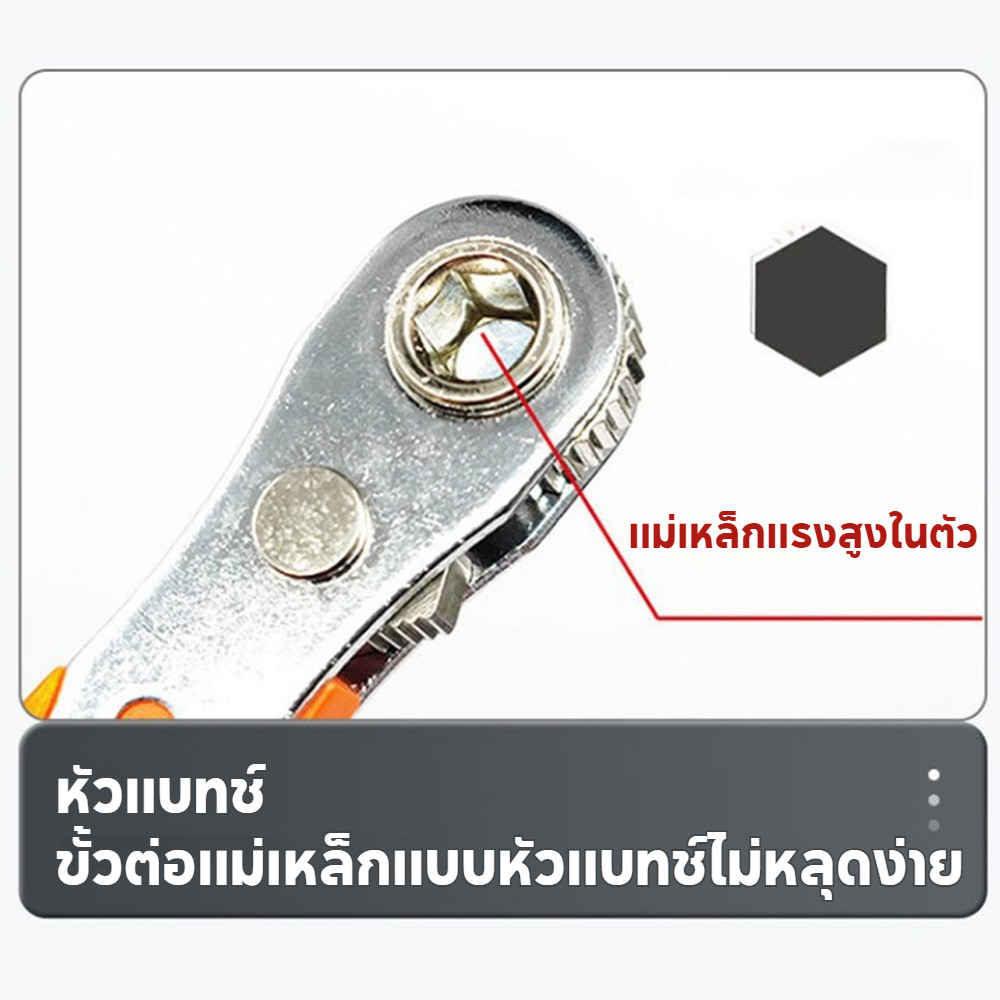 Hexagon Ratchet Spanner 1/4inch Mini Quick Release Socket เครื่องมือ มือจับในครัวเรือนซ่อมประแจไขควงสําหรับรถยนต์ ราคา ถูกที่สุด ดีลบีเคเค แกลเลอรีภาพที่ 4