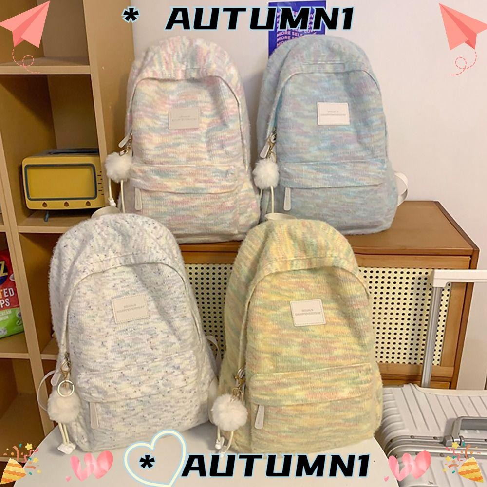 Autumn1 กระเป๋านักเรียน,สีไล่ระดับสีทุกการแข่งขันโรงเรียนกระเป๋าเป้สะพายหลัง,น่ารักความจุขนาดใหญ่อุปกรณ์เสริมโรงเรียนกระเป๋าสะพายสําหรับสาวกลางแ