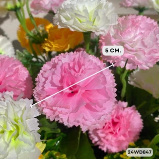 คาร์เนชั่นทูโทน 6 ก้าน 12 ดอก ดอกไม้ประดิษฐ์ ขนาดความยาว35cm.หน้าดอก5cm.