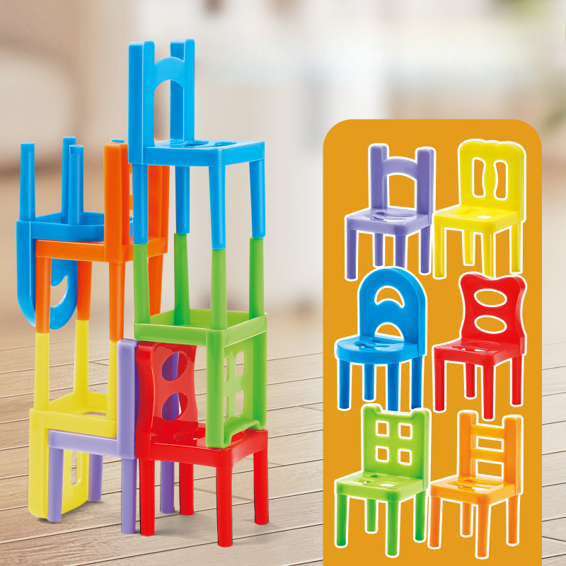 COD เลโก้เก้าอี้ซ้อน บล็อกและของเล่นตัวต่อ เก้าอี้ซ้อน เสริมพัฒนาการเด็ก stacking chairs รูปที่ 4