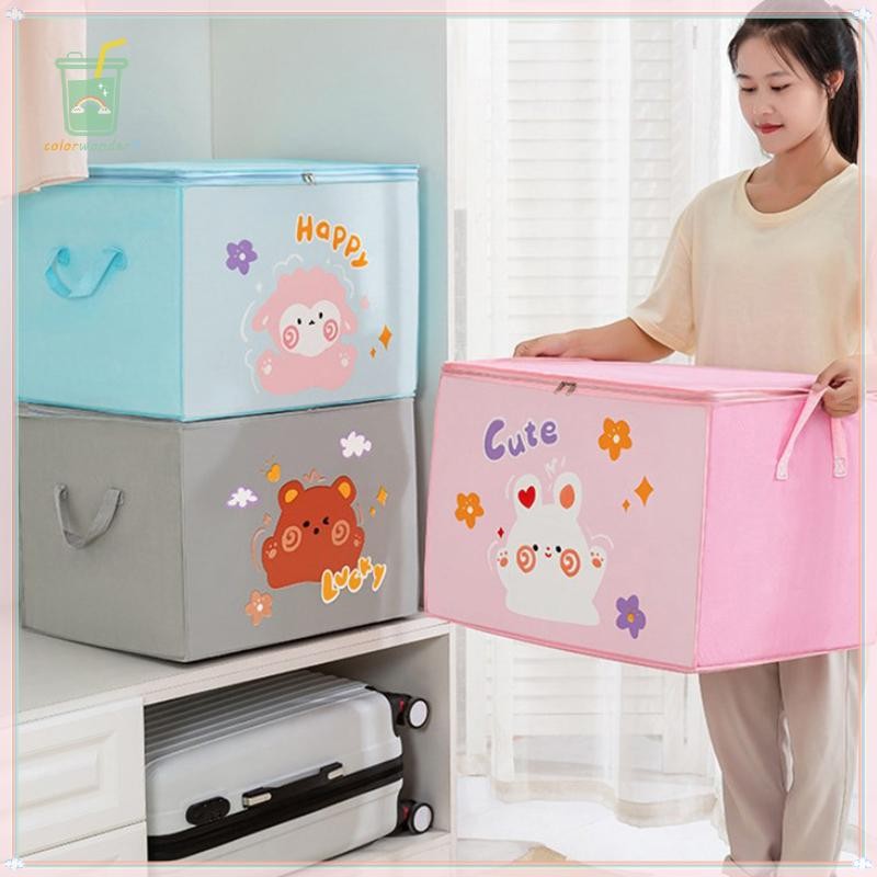 [สี] ลูกบาศก์ พับของเล่นกล่องเก็บของเล่นเด็กออแกไนเซอร์กล่องผ้าสักหลาดผ้าตะกร้าเก็บสําหรับการ์ตูนสัตว์เนอสเซอรี่ของเล่นถัง ไทย
