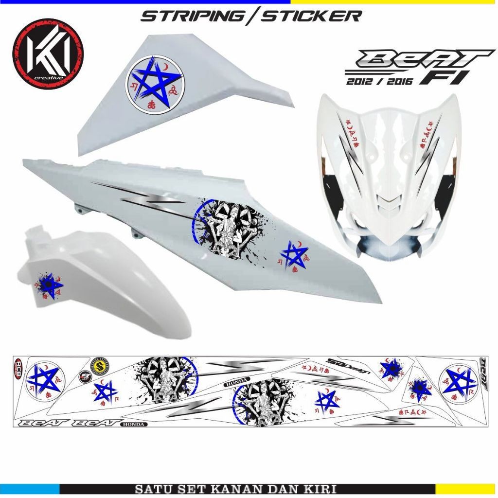 STRIPING STICKER BEAT F1 YEAR 2012 2016 SIMPLE STICKER LINE