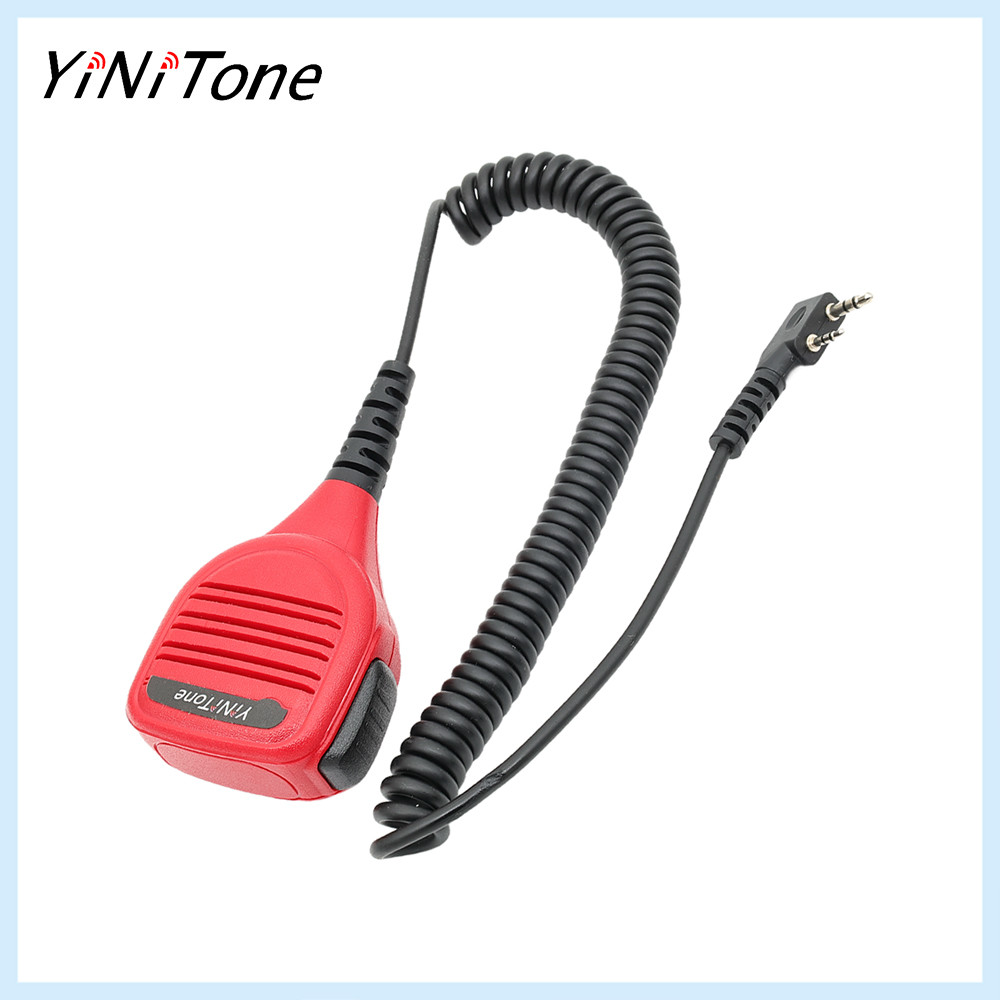 Yinitone สีแดง 2 ขา TK แบบพกพาไมโครโฟน PTT K ปลั๊ก PMMN4013A สําหรับ Kenwood Baofeng UV-5R BF-888S เ