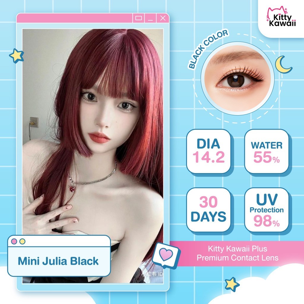 คอนแทคเลนส์ ขนาดมินิ Mini Julia (kittykawaii) สี : Black รูปที่ 8