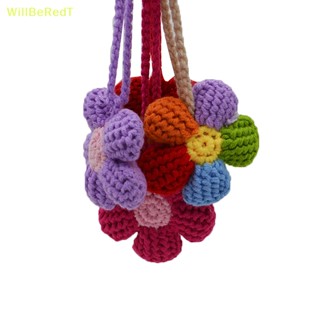 [WillBeRedT] Kawaii Waffle Flower กระจกมองหลัง โครเชต์ อุปกรณ์เสริม สําหรับรถยนต์ [ใหม่]