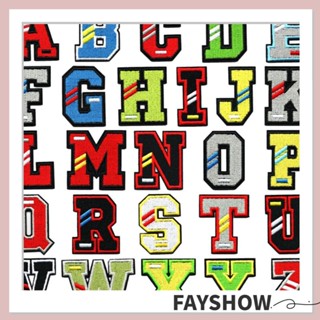 Fay แผ่นแพทช์รีดร้อน ปักลายตัวอักษร A-Z A-Z ขนาด 2 นิ้ว หลากสี สําหรับเย็บติดเสื้อผ้า งานฝีมือ 52 ชิ้น