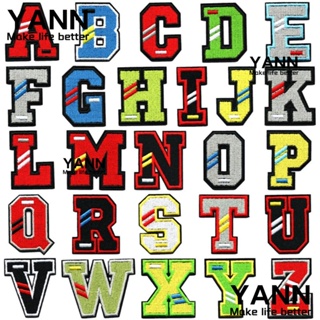 Yann1 แผ่นแพทช์ ปักลายตัวอักษร A-Z A-Z 2 นิ้ว หลากสี สําหรับตกแต่งเสื้อผ้า 52 ชิ้น