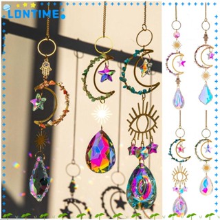 Lontime โมบายกระดิ่งลม จี้ปริซึม สีรุ้ง สําหรับแขวนตกแต่ง