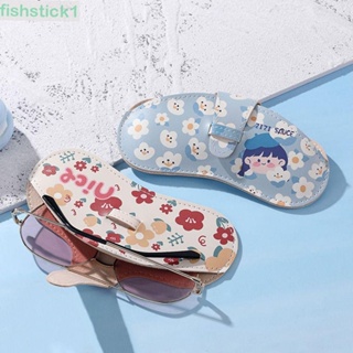 Fishstick1 เคสแว่นตา หนัง PU กันน้ํา ลายดอกไม้ ประดับไข่มุก หรูหรา สําหรับผู้หญิง นักเรียน