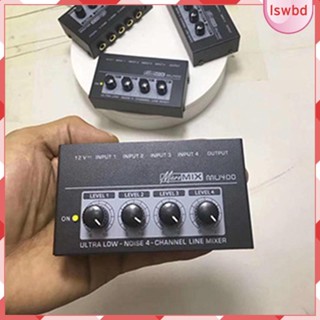 [lswbd] เครื่องมิกเซอร์เสียง 12V 4 ช่อง สําหรับกีตาร์ เบส และสตูดิโอ