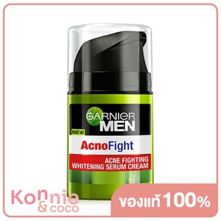 Garnier Men Acno Fight Brightenning Serum Cream 40ml เซรั่มบำรุงผิวหน้า สำหรับผู้ชาย.