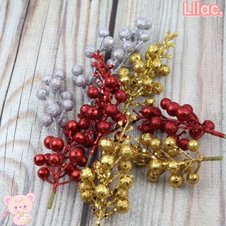 Lilac พวงเบอร์รี่ผง โฟม สีแดง น้ําหนักเบา DIY สําหรับคริสต์มาส 10 ชิ้น