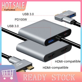 &lt;CarFashion&gt; ฮับ USB-C โลหะผสมอลูมิเนียม 5 in 1 Dual Type-C เป็น Dual HDMI สําหรับ MacBook Pro Air 2018-2020