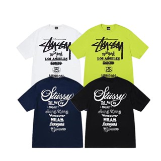 เสื้อยืด ผ้าฝ้าย พิมพ์ลายโลโก้ Stu-ss-y พรีเมี่ยม สําหรับผู้ชาย