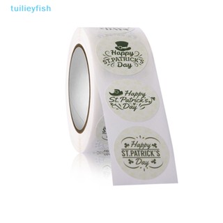 Tuilieyfish สติกเกอร์ ลายการ์ตูน St Patricks Day สีเขียว 1 นิ้ว สําหรับติดตกแต่งปาร์ตี้ 500 ชิ้น ต่อม้วน