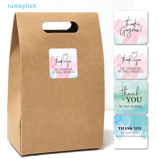 Tuilieyfish สติกเกอร์ Thank You ขนาดเล็ก 4 ซม.*4 ซม. สําหรับติดตกแต่งบรรจุภัณฑ์ ห่อของขวัญ 100 ชิ้น ต่อแพ็ก