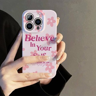 เคสโทรศัพท์มือถือแบบแข็ง ลายการ์ตูนดอกไม้ สีชมพู สร้างสรรค์ สําหรับ Iphone 14promax 13 11 12 14Pro XR XS