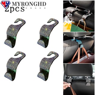 Myronghd ตะขอแขวนเพชร พลอยเทียม หลากสี แบบพกพา สําหรับติดเบาะหลังรถยนต์