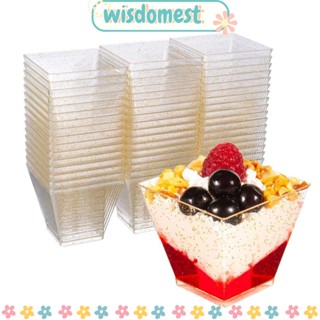 WISDOMEST ถ้วยใส่อาหาร ขนมหวาน แบบใส 60 มล. 10 30 50 ชิ้น