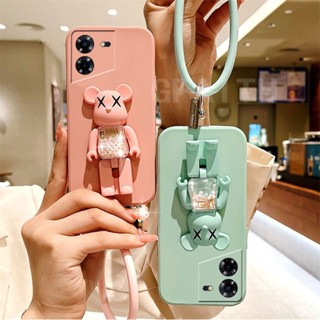 พร้อมส่ง เคสโทรศัพท์มือถือ ซิลิโคนนิ่ม TPU กันกระแทก ลายหมี พร้อมแหวนขาตั้ง สีแคนดี้ สําหรับ Tecno POVA 5 2023 Tecno Pova5