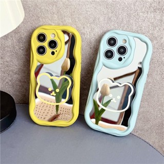 เคสโทรศัพท์มือถือแบบนิ่ม TPU กันกระแทก ลายการ์ตูนหมี 3D สีครีม พร้อมกระจก สําหรับ Huawei Nova 11 11Pro P30 P40 P50 P60 Nova11 Pro P30Pro P40Pro P50Pro P60Pro Cartoon Bear Creamy grain mirror Phone Case Soft TPU Anti-falling Protective Cover