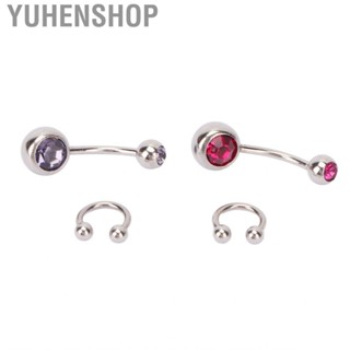 Yuhenshop 4pcs Cartilage Piercing Nose C Shape Stainless Steel Jewelry For