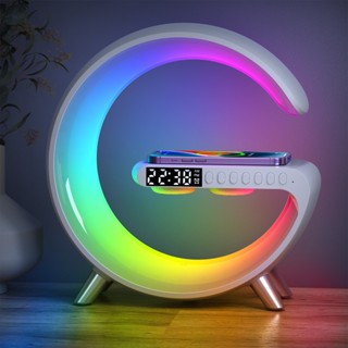 นาฬิกาปลุกดิจิทัล RGB ลําโพงไร้สาย ชาร์จได้ สําหรับตกแต่งห้องนอนเด็ก