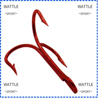 Wattle ตะขอเหยื่อตกปลา ชุบไฟฟ้า สีแดง 50 ชิ้น