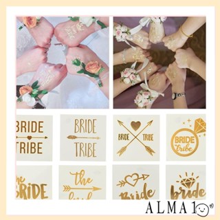 สติกเกอร์รอยสักเจ้าสาว ALMA Bride To Be Bachelorette สําหรับตกแต่งงานปาร์ตี้