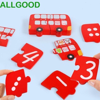 Allgoods เกมกระดานจิ๊กซอว์ไม้ปริศนา ของเล่นเสริมการเรียนรู้คณิตศาสตร์ Montessori สําหรับเด็ก