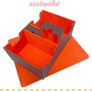 Suchenhd กล่องการ์ดเกม PU หลายช่อง ความจุขนาดใหญ่ กันลื่น และทนต่อการสึกหรอ พร้อมลิ้นชัก ขนาดเล็ก สําหรับเก็บการ์ด