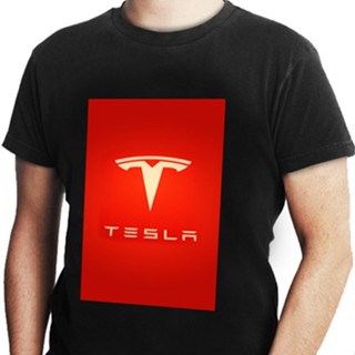 ใหม่ เสื้อยืดคอกลม แขนสั้น ผ้าฝ้าย 100% พิมพ์ลายรถยนต์ไฟฟ้า Tesla (Tesla) พลัสไซซ์ สําหรับผู้ชาย