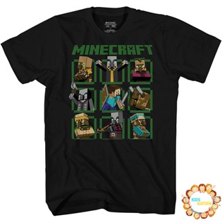 เสื้อยืดคอกลม แขนสั้น ผ้าฝ้าย 100% พิมพ์ลายเกม minecraft พลัสไซซ์ สําหรับผู้ชาย