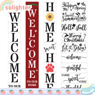 SOLIGHTER แม่แบบลายฉลุ รูปอุ้งเท้าทานตะวัน ตัวอักษร สี่ฤดู สําหรับตกแต่ง DIY 27 ชิ้น ต่อชุด