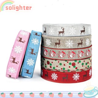 SOLIGHTER ผ้าห่อ ผ้าลินิน ลายกวางเอลก์ คริสต์มาส DIY ขนาด 200 ซม.