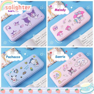 Solighter กระเป๋าดินสอ ลายการ์ตูน Cinnamoroll Pochacco จุของได้เยอะ สําหรับสํานักงาน โรงเรียน