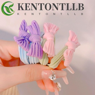 Kentontllb ยางรัดผม แบบยืดหยุ่น ประดับโบว์ สไตล์เกาหลี สีแคนดี้ สําหรับผู้หญิง