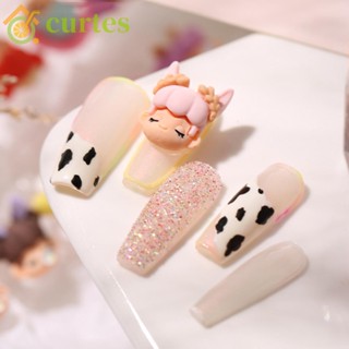 Curtes เครื่องประดับตกแต่งเล็บ ลายการ์ตูนเด็กผู้หญิงน่ารัก สีแคนดี้ DIY