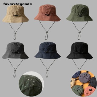 Favoritegoods หมวกบักเก็ต กันน้ํา กันแดด แห้งเร็ว สําหรับตั้งแคมป์ เดินป่า ปีนเขา