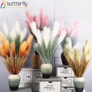 Buttterfly กกหญ้า 5 หัว ของขวัญวันวาเลนไทน์ งานแต่งงาน ตกแต่งบ้าน สัมผัสเหมือนจริง จัดดอกไม้