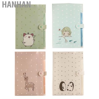 Hanhan File Folder Candy Color PP Expanding Cute Appearance Mechanical Edge Sealing with Snaps