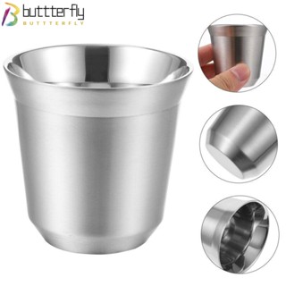 Buttterfly แก้วน้ําสเตนเลส ฉนวนกันความร้อน น้ําหนักเบา ทนทาน สีเงิน 80 160 มล.