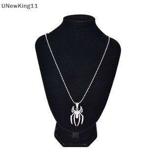 Unewking สร้อยคอสเตนเลส จี้ซุปเปอร์ฮีโร่ มาร์เวล แมงมุม สีเงิน