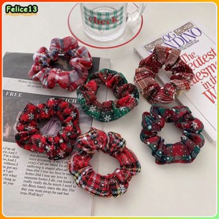 คริสต์มาสลำไส้ขนาดใหญ่ผมสีแดงสีเขียวเกล็ดหิมะแถบคาดศีรษะ Femaleplaid ผ้า Band Headwear -FE