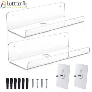 Buttterfly ชั้นวางของอะคริลิคใส รับน้ําหนักได้มาก สําหรับติดผนังห้องน้ํา ห้องนั่งเล่น 2 ชิ้น