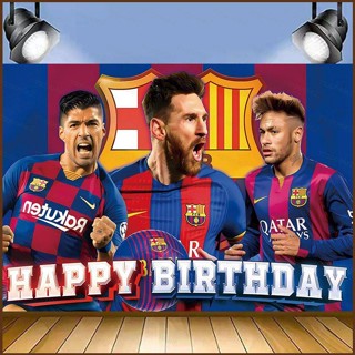 แบนเนอร์ธีมฟุตบอล Kira Messi Neymar Suarez MSN สําหรับตกแต่งพื้นหลังถ่ายภาพ