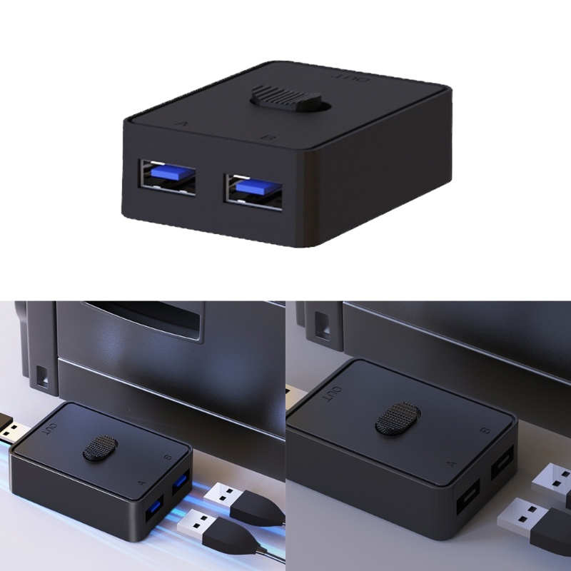 Seve 2 พอร์ต USB KVM Switcher Printer Sharing Bi-directional USB KVM Switches HUB สําหรับ