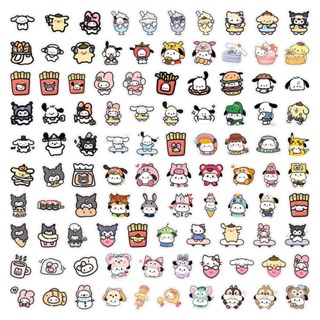 [LC] สติกเกอร์ ลายการ์ตูน kuromi น่ารัก ขนาดเล็ก สําหรับตกแต่ง DIY 200 ชิ้น SANRIO