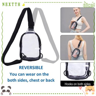 Nextth กระเป๋าสะพายข้าง PVC กันน้ํา กระเป๋าสะพายข้าง Fanny Pack กระเป๋าใส่โทรศัพท์ แบบใส สําหรับผู้หญิง ผู้ชาย